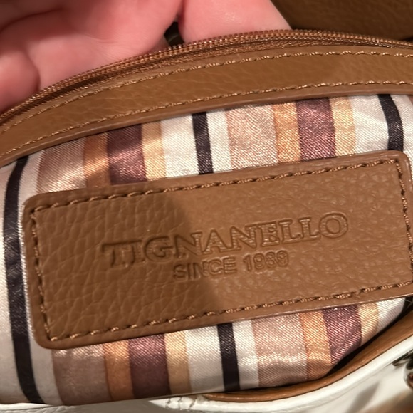 Tignanello leather mini tote white with black and brown. - Picture 11 of 14